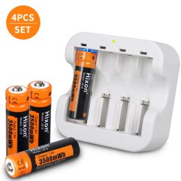 Chargers 1.5v Aa Lithium Rechargeable Battery 3500mwh with 4 Slot Charger, Constant Output 1.5v 1200 Cyclesdurable, Energy Storage,