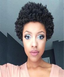 Top Quality New arriving pixie cut wig human hair wig fashion short afro Kinky curl full Machine made wigs2389331