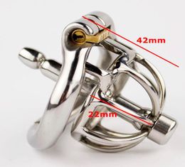 Cock Devices Cage With Urethral Catheter Spike Stainless Steel Super Small Male 1&Quot; Short Penis Lock Cock Ring Plug Sex Toy3626568