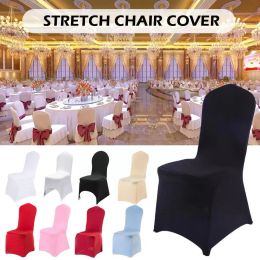 Universal Elastic Chair Covers White Pink Hotel Wedding Banquet Seat Cover All-inclusive Seat Cover For Dining Party Decora A6C2