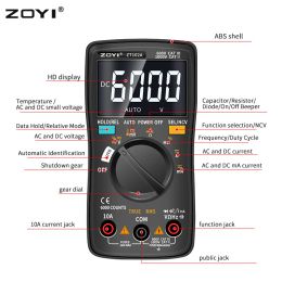 ZOYI ZT102A LCD Digital Multimeter TRMS AC/DC Voltage Current Temp Ohm Frequency Diode Resistance Capacitance Tester