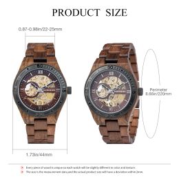 Top Luxury Men's Watches BOBO BIRD Mechanical Wristwatch Wooden Relogio Masculino Custom Father's Day Gift Wooden Box