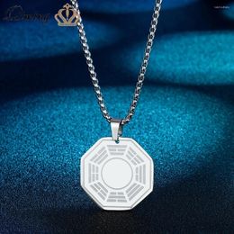 Pendant Necklaces Stainless Steel Yin And Yang Neckalce For Men Buddhism Sanskrit Yoga Necklace Women Talisman Jewelry