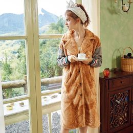 Home Clothing 2024 Autumn Winter Robe Woman Fashion Flannel Leisure Time Lingerie Pijama Feminino Pyjamas Women Pajamas Nightwear Female