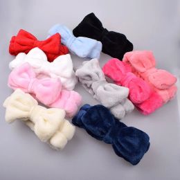 White Black Headbands for Women Girls Soft Elastic Bow Hairbands SPA Bath Shower Make Up Wash Face Headband Hair Accessories