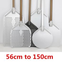 90cm Big Aluminium Pizza Shovel Peel With Pizza Paddle Spatula Cake Baking turner Long Wooden Handle Pastry Tools Accessories