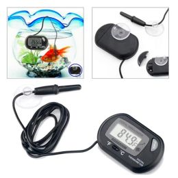 Digital Aquarium Thermometer LCD Screen Sensor Aquarium Water Thermometer Controller Wired Fish Tank Accessories Black