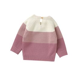 Baby Knit Sweaters Cute Long Sleeve Contrast Colour Fox Print Pullover Tops Toddler Sweatshirts