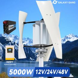 Galaxy Gang 5KW 2KW Vertical Axis Maglev Windmill Turbine High Voltage Generator 12V 24V 48V With Hybrid Charge Controller GGX5
