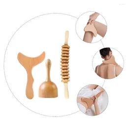 Decorative Flowers Massage Stick Kit Reusable Tool Wooden Feet Body Sculpting Back Head Massager Travel Tools Board Neck