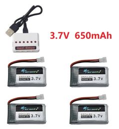 Teranty Power 3.7V 650mAh Battery with USB Charger For SYMA X5C X5C-1 X5 H5C X5SW 852540 3.7V Lipo Drone Rechargeable Battery