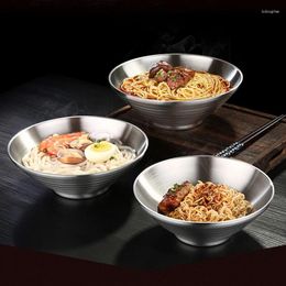 Bowls 1Pc 304 Stainless Steel Ramen Bowl Large Heat-insulated Instant Noodles Container Kitchen Tableware