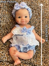11 Inch Cute baby Reborn Handmade Bebe Newborn Doll 3D Painted Bebe Reborn Doll