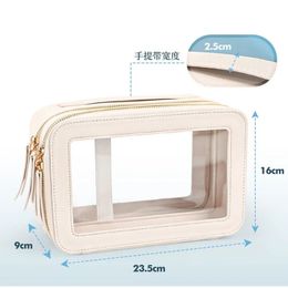 Natural cosmetics to receive the PVC bag capacity high level appearance double portable waterproof travel toiletry bags 240329