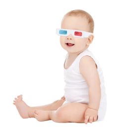 50 Pcs Paper 3D Glasses Anaglyph Red Blue Shot Disposable Movies Cardboard Foldable