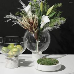 Decorative Figurines Modern Light Luxury Glass Vase Home Bedside Bedroom Simple Transparent Study Living Room Desktop Water Flower Planter