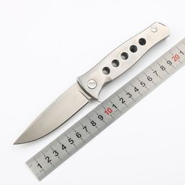 1Pcs New CK0409 High Quality Flipper Knife D2 Satin Drop Point Blade Stainless Steel Handle Outdoor Camping Hiking Fishing Ball Bearing Fast Open Folder Knives
