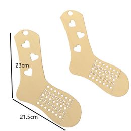 2pcs Wooden Sock Blocker DIY Xmas Socks Hand Knitting Mold Sock Forms Blocking Weave Yarn Crafts Accessories Gift For Beginners