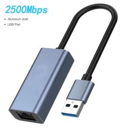 2500Mbps USB3.0 Type C Ethernet Gigabit Adapter 2.5Gbps USB 3.0 Type C to RJ45 LAN Wired Network Card Converter For Laptop PC