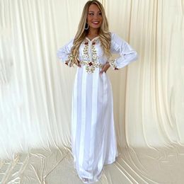 Party Dresses Laxsesu Moroccan Arabic Evening Dubai Saudi Pretty Appliques Beading Long Full Sleeves Pearl White Prom Gown