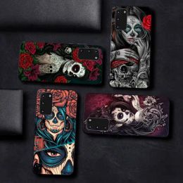 Mexican Skull Girl Phone Case For Samsung S 20 21 22 23 plus Ultra for Redmi Note 8 9 10 11 for Huawei Y 5 6 9