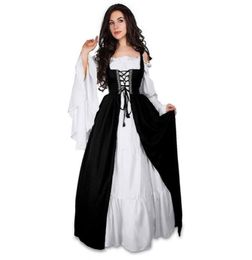 Summer Clothing Women Dress Mediaeval Renaissance AnkleLength Dress Court Costume Black Party Elegant Vintage vestidos4549989