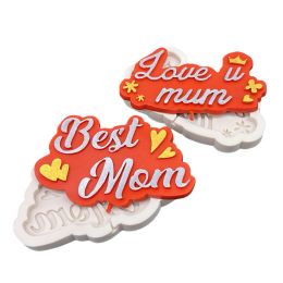Best Mom Love Mum Mother's Day Silicone Sugarcraft Mould Chocolate Cupcake Baking Fondant Cake Decorating Tools