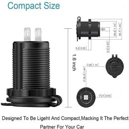 12V-24V Car Cigarette Lighter Waterproof Plug Socket Suitable For Boat Car Motorcycle Tractor Power Socket And Auto Accessories