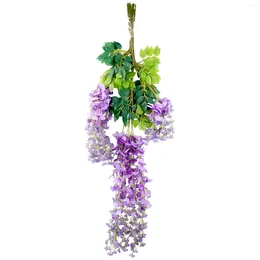 Decorative Flowers Ivy Of Vine 12 Bunches Artificial Wisteria Hanging Plastic Pcs Faux Flower Garland
