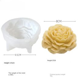 Peony Silicone Candle Mould Aroma Plaster Soap Resin Flower Mould Birthday Holiday Gift Wedding Souvenir Home Decoration