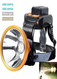 Hunting Headlamp Headlight XHP70 XHP50 LED High Power Head Lamp White Yellow Light USB Rechargeable Builtin Battery Fishing Lamp 3319828