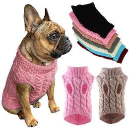 Winter Pet Sweaters for Small Medium Dogs Cats Clothes Warm Turtleneck Pet Vest Chihuahua Yorkie Coat Pug Outfit Dog Supplies