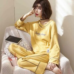 Home Clothing Also Pattern Ma'am Pure Cotton Long Pajamas Suit Korean Fashion Full Other Clothes Trousers Furnishing Serve