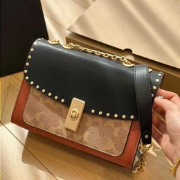 10 A Shoulder Chain Designer Brand Womens Cover Blocked Small Single Printed 240415 Lane Bag Lane Bag Crossbody Bags Square Flip Fuhvw