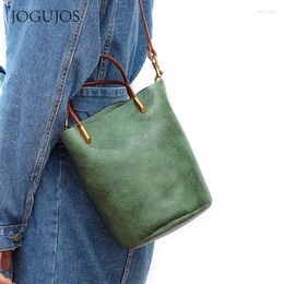 Bag Women's Implanted Leather Retro Lady One-Shoulder Tot Multi-Functional Hand-Slanted Cowskin