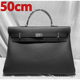 Designer High Capacity Handbags 50cm Bag Large Bag Large Bag Real Leather Bag One-on-one Large Capacity Travel Bag Men's Handbag WN-9UNU