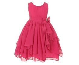Girl ONeck Sleeveless Bow Floral Ball Gown Princess Party Dresses White Red Pink Blue Daily Dress For 3 5 6 8 10 12 14 Years 21039054931