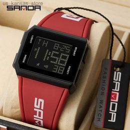 Wristwatches SANDA Brand Mens Digital Chronograph Sport Electronic Bracelet Waterproof Men Wrist Alarm Clock Mens es 9003240409