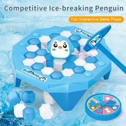 Penguin Ice Breaking Game Toy Creative Duck Frog Plastic Animals Table Knock Block