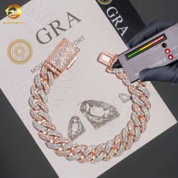 Cheap Price Pass Diamond Tester 18Mm Sterling Sier VVS Moissanite Iced Out Hip Hop Jewelry Cuban Link Bracelet Men Women