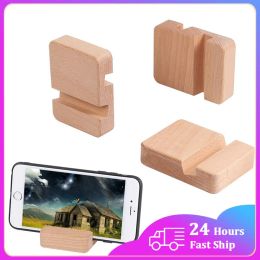 Simple Universal Portable Solid Wood Cell Phone Racks Desk Stand Holder for Mobile Phone Tablet PC E-reader Home Accessories