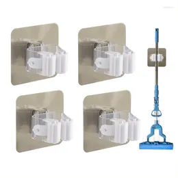 Hooks 2/4Pcs Adhesive Wall Mounted Mop Multi-Purpose Organizers Holder Rack Brush Broom Hanger Kitchen Bathroom Strong