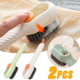 2/1Pcs Shoe Cleaning Brush With Soap Dispenser Soft Bristled Liquid Shoe Brush Multifunctional Household Laundry Cleaner Brush