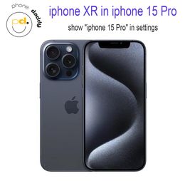 DIY iPhone Original Unlocked iphone XR Covert to iphone 15 Pro Cellphone with 15 Pro Camera appearance 3GB RAM 64GB 128GB ROM Mobilephone