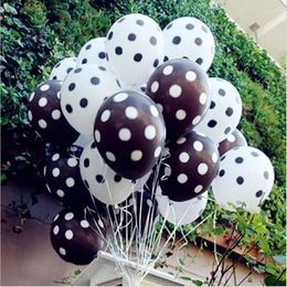 Party Decoration 50 Pcs/lot 12inch 2.8g Black Red White Polka Dot Balloon Colours Inflatable Latex Balloons For Wedding Birthday