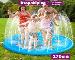 170cm Inflatable Spray Water Mat Animal Inflating Waters Jets Fun Games Children Sprinkler Play Mats Carpet Beach Cushion Toys Pla8315816