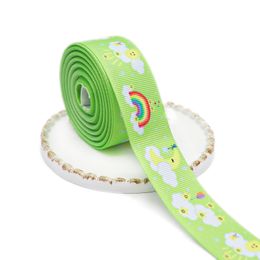 5 Yards 1" 25MM Flowers Printed Grosgrain Ribbons For Hair Bows DIY Handmade Materials Y2020122402