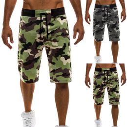 Men's Shorts Tactical Cargo Ripstop Elastic Waist Camouflage Military Breathable Wear-resistant Climbing Hiking