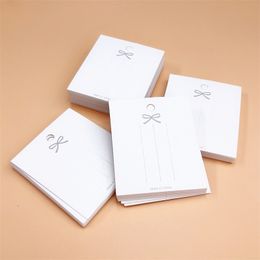 50pcs Display Cards for Necklace Bracelet Earrings Ear Studs Cardboard Package Hair Clips White Craft Hang Tag Card Wholesale