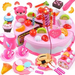 Girls Toys DIY Pretend Play Toy Simulation Food Birthday Cake Set House Kitchen Gifts For Children Kids 240407